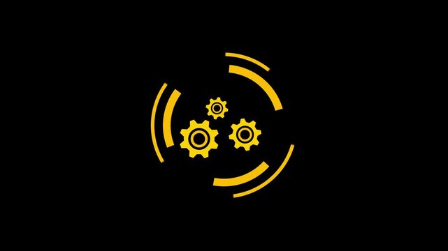 Animated settings line icon. Settings icon animation isolated.