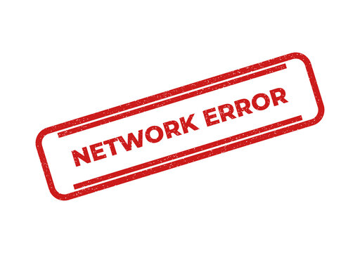 Red network error stamp with bold text
