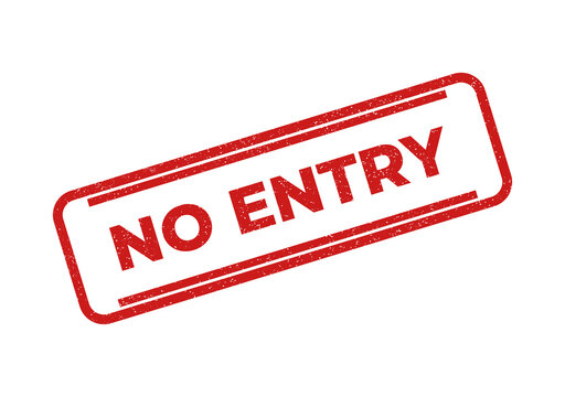 Red no entry stamp or seal on document