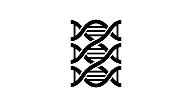 Stylized double helix dna strand graphic illustration