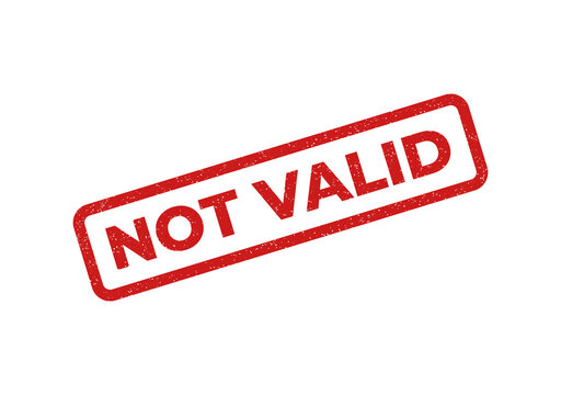 Red not valid stamp on document