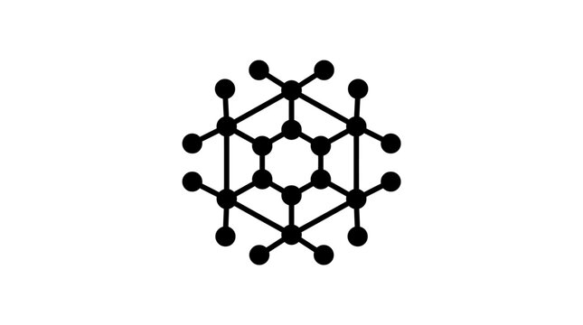 Abstract geometric pattern with symmetrical black nodes and connecting lines