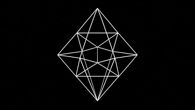 Symmetrical wireframe structure of equilateral triangles, geometric precision, 3D rendering.