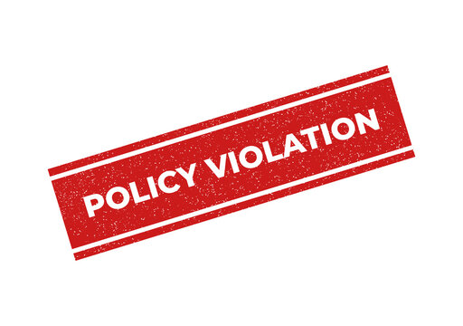 Red policy violation warning stamp