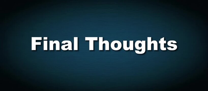 Strategic Closing Summary and Presentation Epilogue Final Thoughts Typography Loop