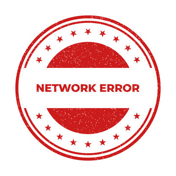 Red stamp with network error message