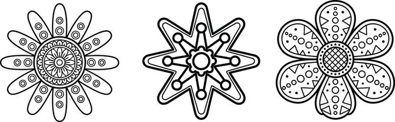 Floral coloring pages for adults and kids intricate flower designs for relaxation and creativity © FB Graphic