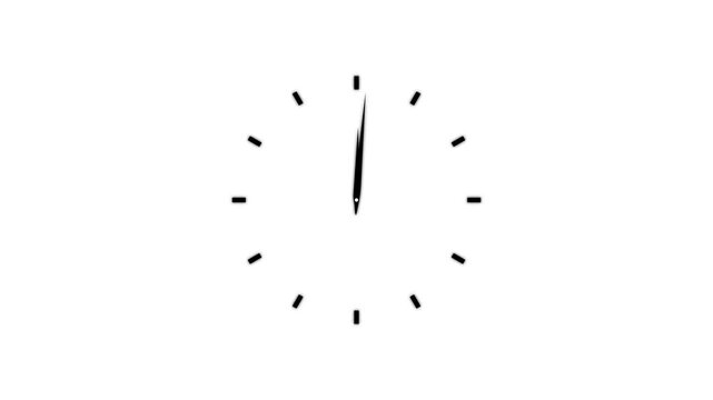 Abstract clock icon animation on white background. 4k video