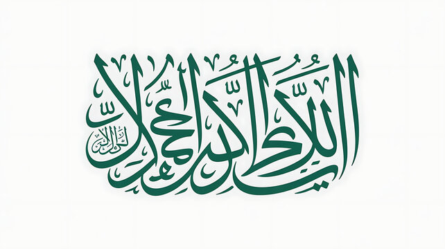 Bismillah arabic calligraphy green text rahman rahim beautiful islamic design clipart logo on transparent background for muslim ramadan quran 