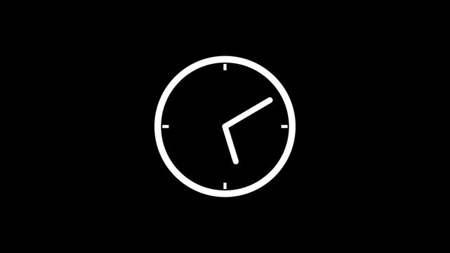 Time lapse of spinning clock animation in 12 Hour. clock icon animation, ticking time clock. 4k video