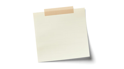 Fototapeta premium Blank white sticky note with beige index marker, adhesive note for to-do list or reminder, isolated on transparent background,