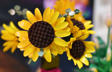 Naklejka premium Lego sunflowers