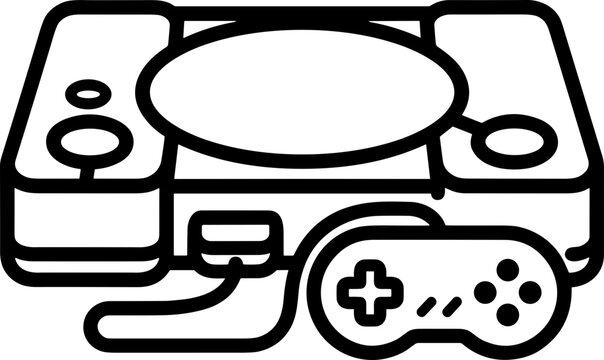 Retro Video Game Console and Controller Icon - Vintage Entertainment System