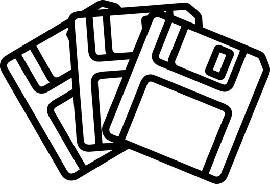 Retro floppy disks icon, vintage computer storage media, digital archive symbol