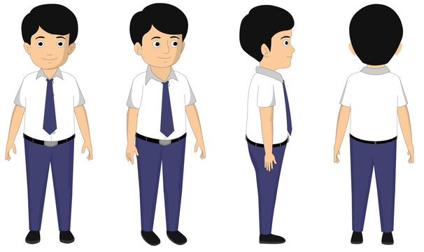 Collection of 2D Animated Character Expression and Pose Sheets