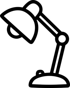 Adjustable Desk Lamp Icon - Modern Minimalist Vector Illustration
