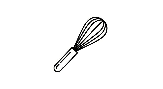 Hand drawn kitchen whisk icon for cooking