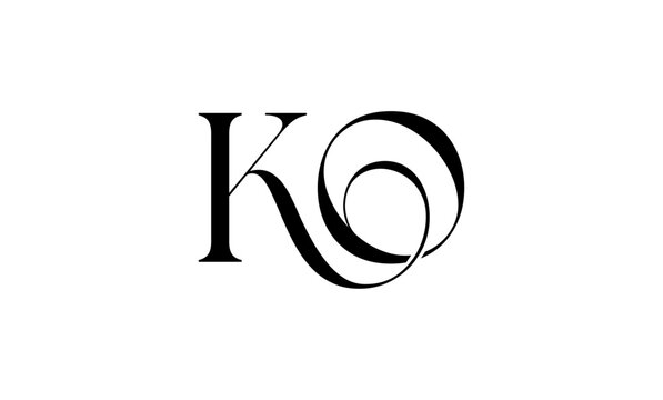KO initial letters logo or KO monogram