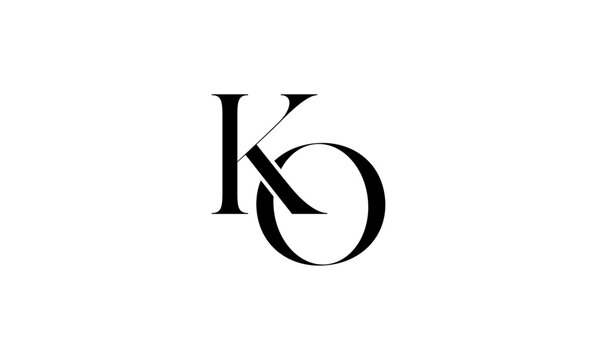 KO initial letters logo or KO monogram