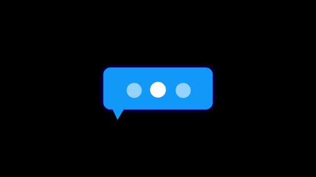 Animated Chat Message Bubble Typing Indicator Communication Motion Graphic 4K