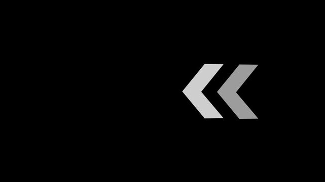 Animated Left Chevron black Arrow Loop Navigation Direction Motion Graphic 4K