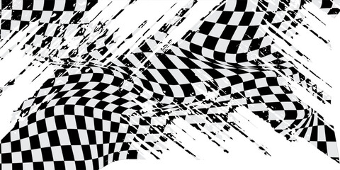 Obraz premium Checkered flag wave on white background design for sport race championship vector illustration.