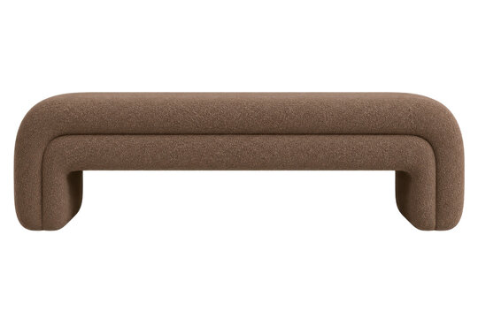 Taupe Waterfall Bench Modern Sculptural Accent Seating Design