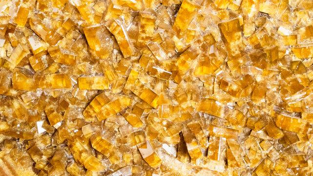 surface of crystalline yellow baryte rock