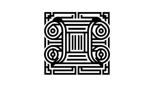 Abstract black geometric pattern square design