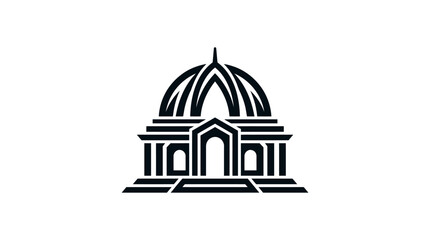 Obraz premium Iconic domed classical architecture building illustration