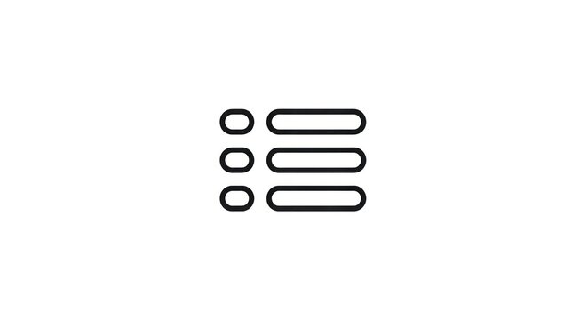 Minimalist website navigation menu list icon