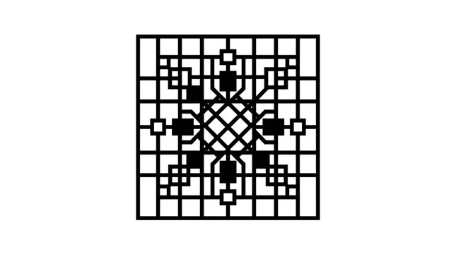 Geometric pattern with circles and intersecting lines