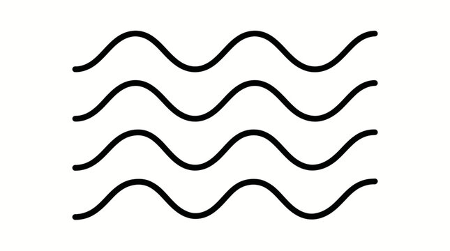 Five parallel black wavy lines icon &ndash; a minimal vector wave pattern for design, branding, UI/UX, and backgrounds