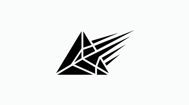 Abstract geometric winged triangle logo icon on white background