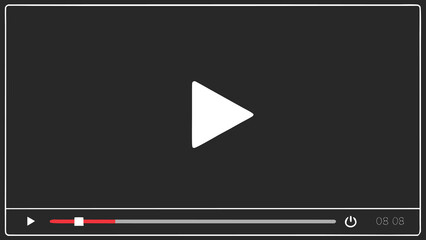 Digital screen video player user interface layout vector illustration with play button icon and red multimedia timeline progress barKeywords (Copy and Paste)Digital screen video player user interface  © Snowar