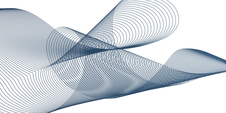 Minimal frequency blue gradient flowing blend line technology business wavy background. paper waves flow background. vector isometric grid smooth line. digital web thin music soundwave web template.