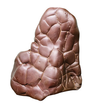 natural piece of cimmerian siderite (clay - carbonate concretion) rock cutout on white background