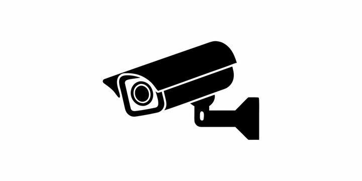 Security camera silhouette icon on a white background