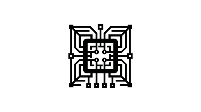Abstract geometric pattern with central symmetry and connected lines