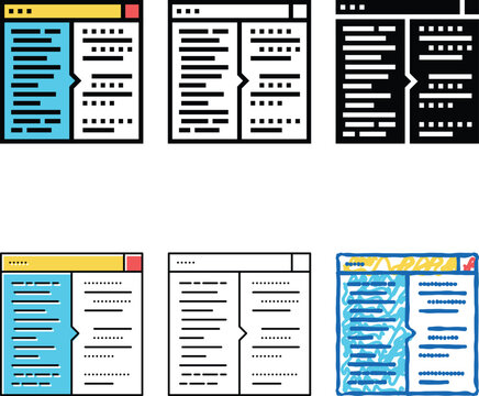 code testing color styleset icon vector. code testing sign. isolated symbol
