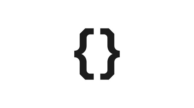Curly braces icon symbol for coding and data structures