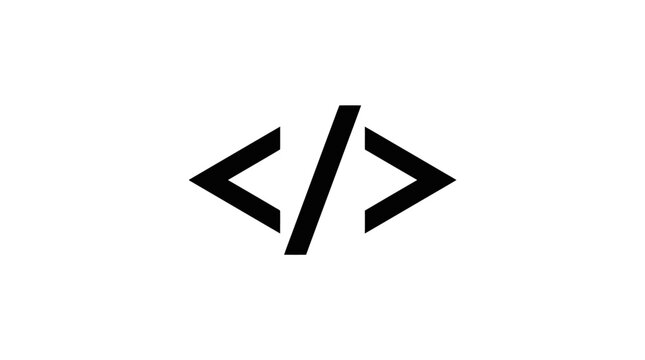 Code tag symbol for programming and web development