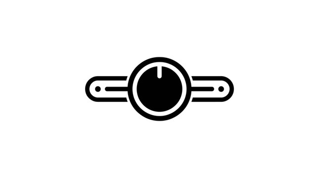 Flat design black and white interface control dial icon
