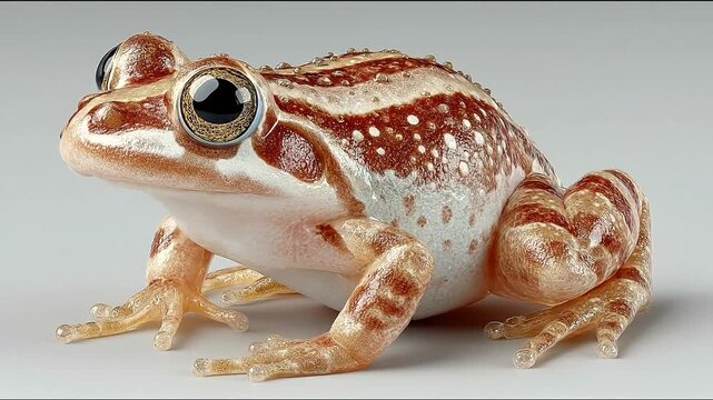Striking Frog Posing Gracefully Against a Neutral Background in Studio.