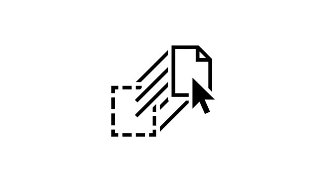 Digital file drag and drop interface icon