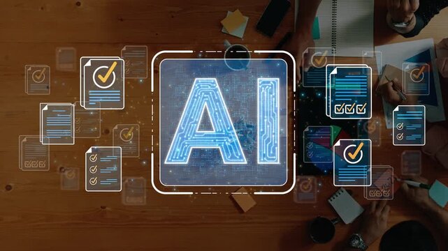 Innovative Digital Transformation Concept with Artificial Intelligence Sign Plugged into Modern Workspace for Future Technology Solutions Sigmoid