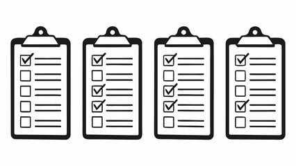 Checklist Clipboard Icon Set with Check Marks © Alhamdulillah
