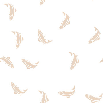 salmon fish vector glyph seamless pattern salmon fish sign illustration