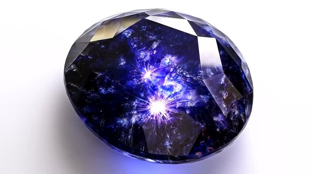 Stunning Blue Gemstone - A Captivating Display of Light and Color.