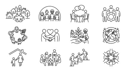 Obraz premium set of vector images of a man and women